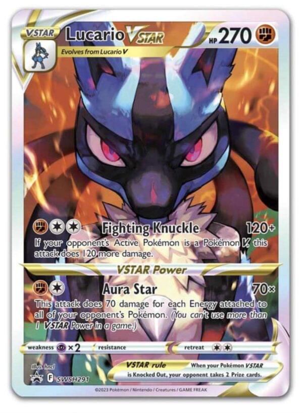Lucario VSTAR, Pokémon TCG, Lucario VSTAR deck, Lucario VSTAR attack, Pokémon VSTAR, VSTAR Power, Battle Region, Astral Radiance, Pokémon card strategy, Fuji Card Shop, rare Pokémon cards, TCG singles, competitive Pokémon TCG