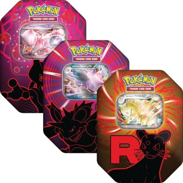 Team Rocket Tin, Pokémon TCG, Team Rocket, Fuji Card Shop, vintage Pokémon tin, sealed Pokémon products, Team Rocket Booster Pack, Gym Challenge, Base Set 2, vintage Pokémon cards, rare Pokémon cards, TCG collectibles, Pokémon nostalgia