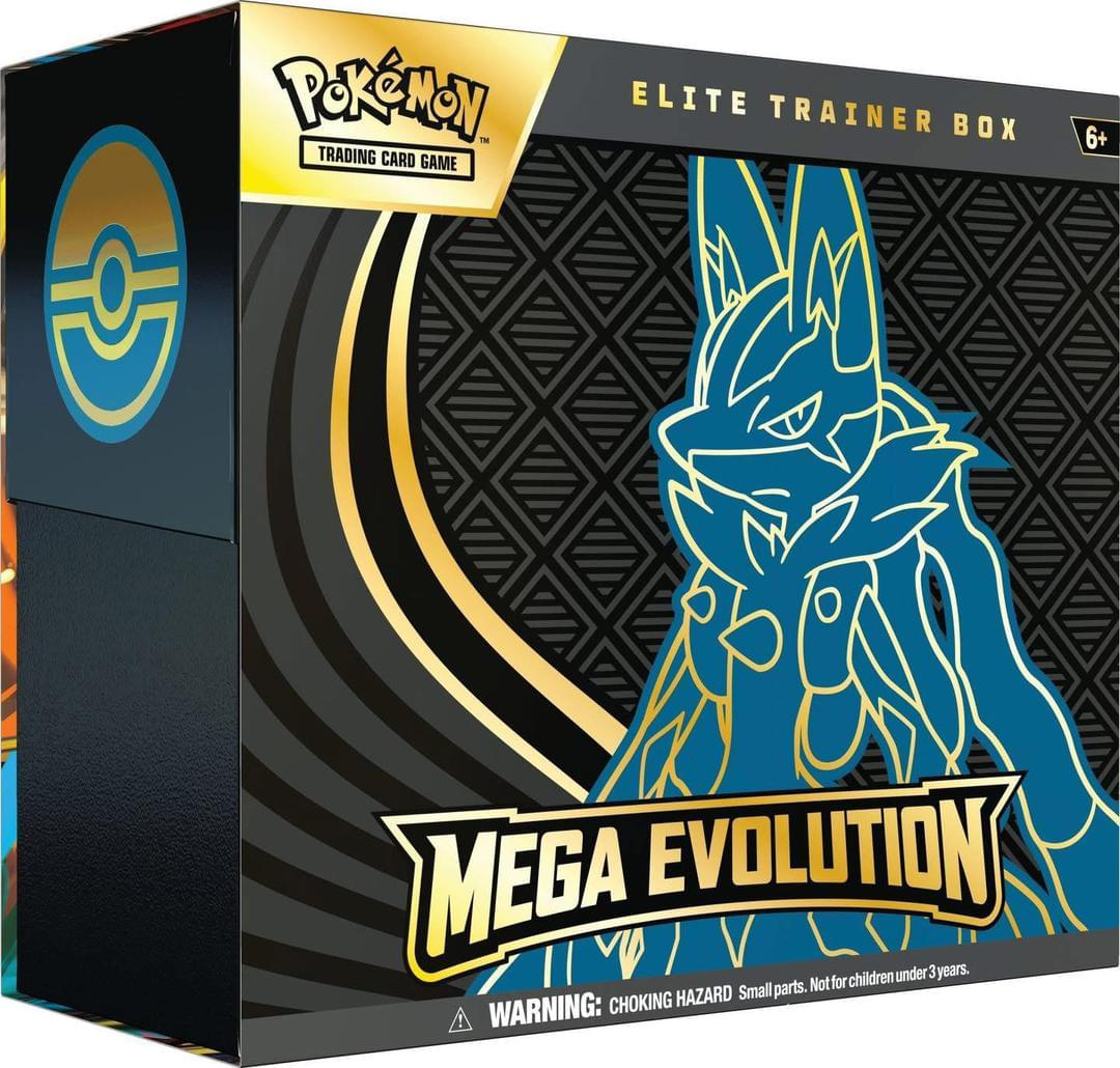 Mega Evolution Elite Trainer Box, Pokémon TCG, Mega Evolution ETB, Fuji Card Shop, sealed Pokémon products, vintage Pokémon ETB, XY series, collector's box, Pokémon cards, Pokémon collectibles