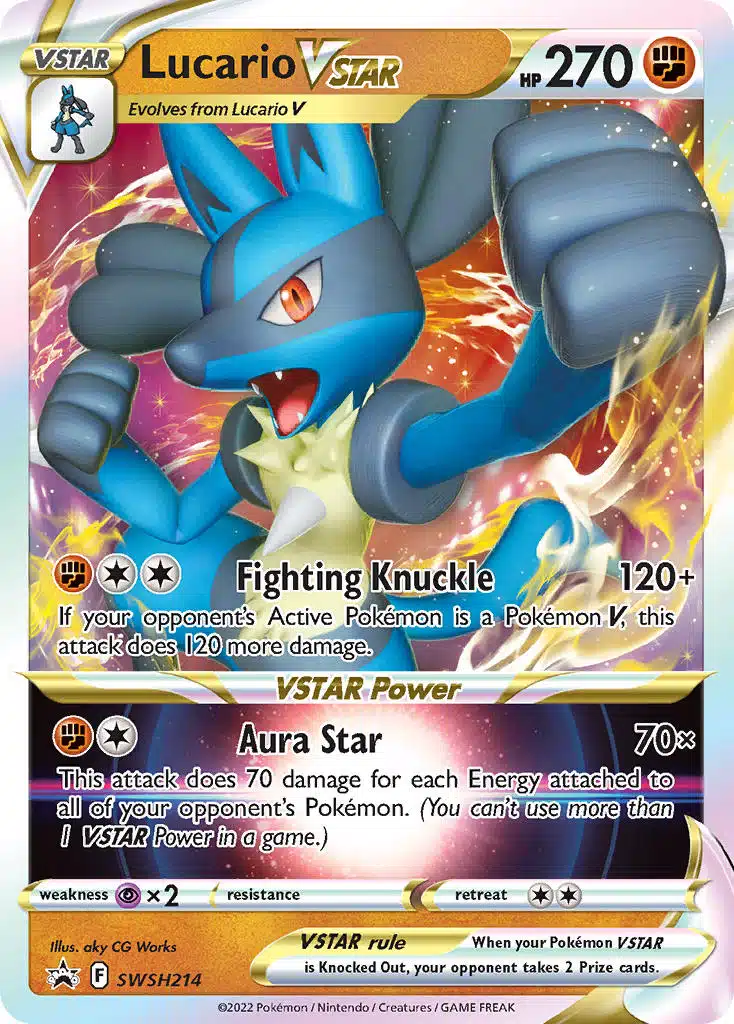Lucario VSTAR, Pokémon TCG, Lucario VSTAR deck, Lucario VSTAR attack, Pokémon VSTAR, VSTAR Power, Battle Region, Astral Radiance, Pokémon card strategy, Fuji Card Shop, rare Pokémon cards, TCG singles, competitive Pokémon TCG